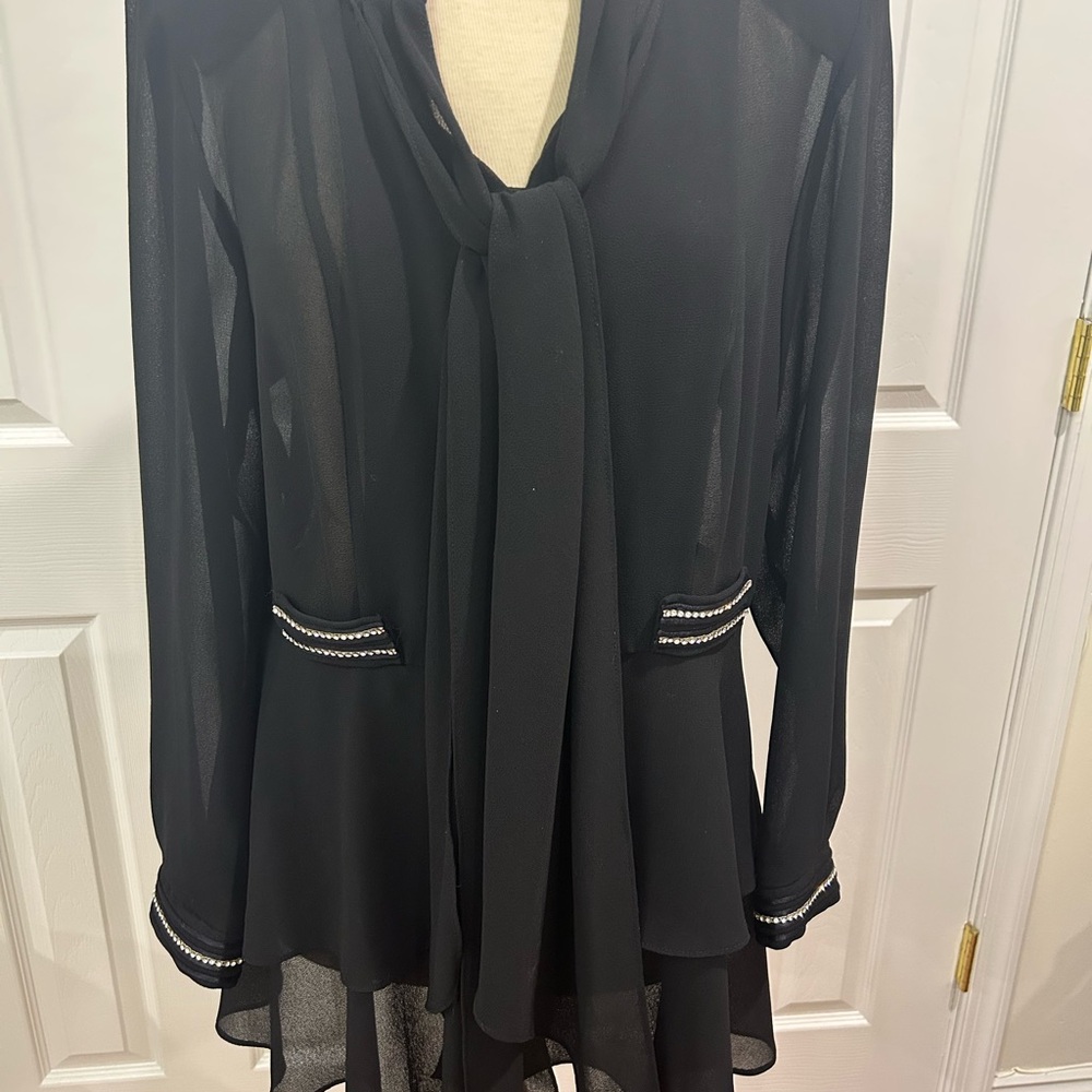 Elegant Black Long Sleeve Women's Top